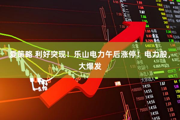 爱策略 利好突现！乐山电力午后涨停！电力股，大爆发